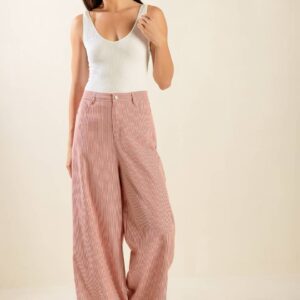 Twill Wide-Leg Pants