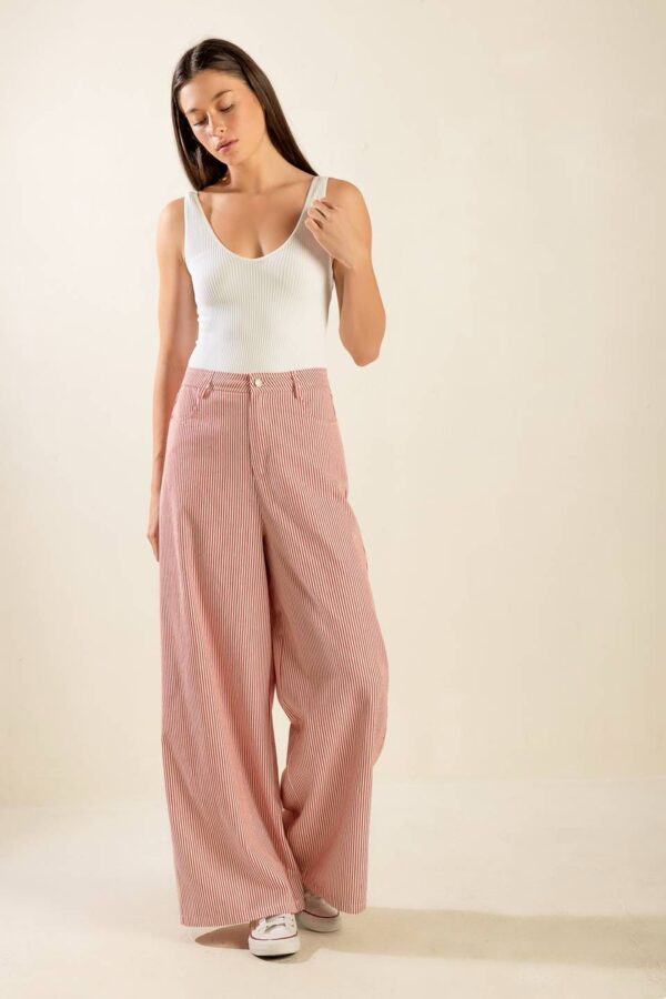 Twill Wide-Leg Pants