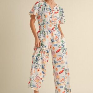 Tropical Wide Leg Jumpsuit