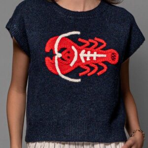 Lobster Knit Top - Navy