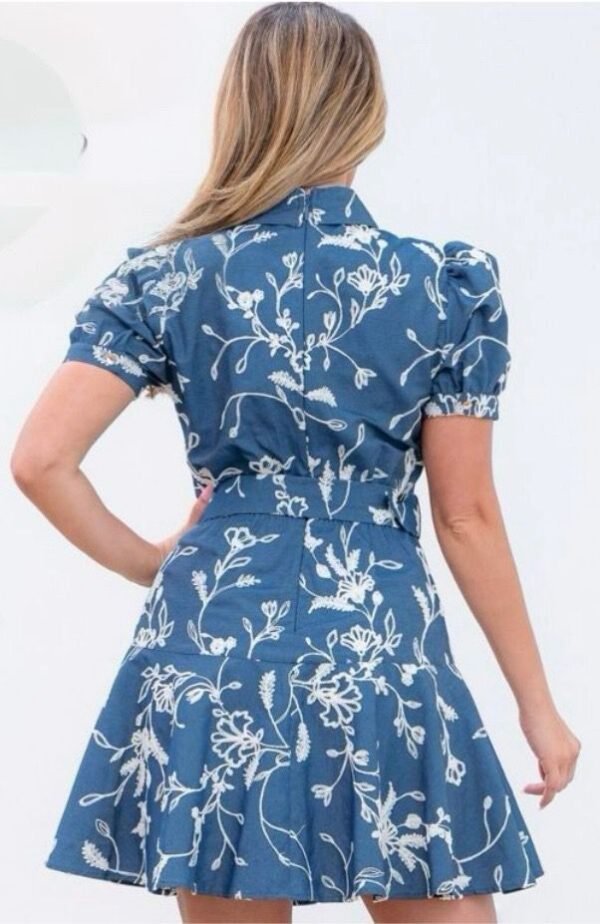 Blue Flora Dress - Image 2